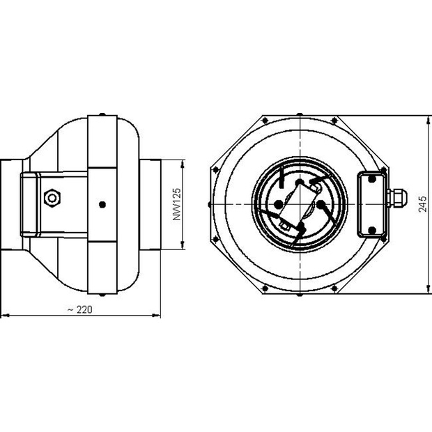Can-Fan Kunststoffrohrventilator RK 125L 350m/h