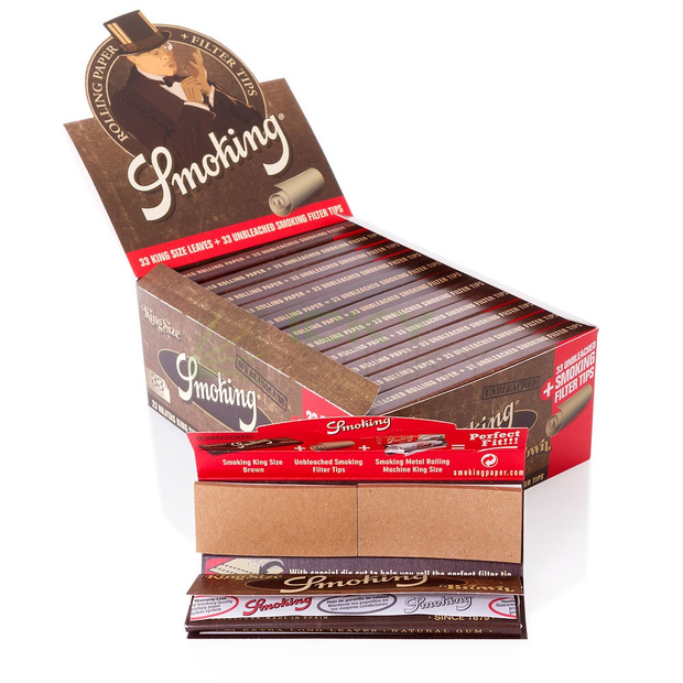Smoking Brown Kingsize Paper + Filter Tips Box (24st.)