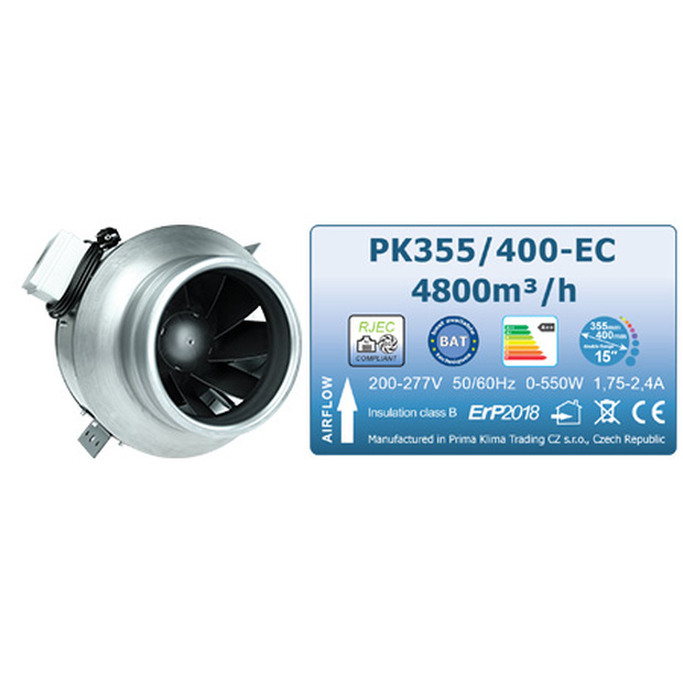 Prima Klima Blue Line EC Ventilator PK355/400-EC 4800m/h