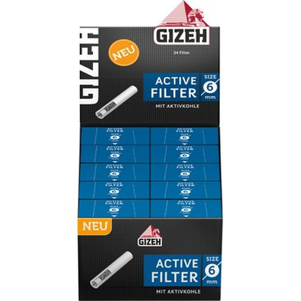 GIZEH BLACK Active Filter 6mm Schachtel - 10x34 Stck