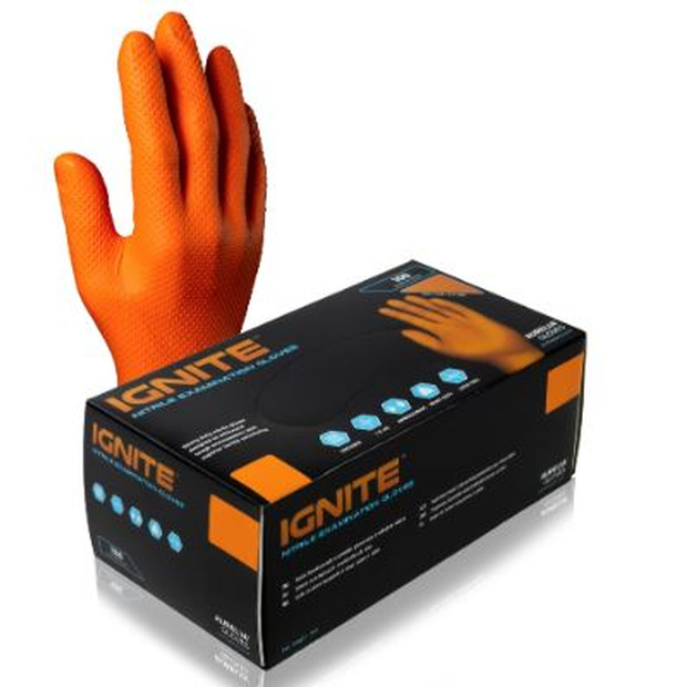 Handschuhe Orange Aurelia Nitril, XL, 50Stk