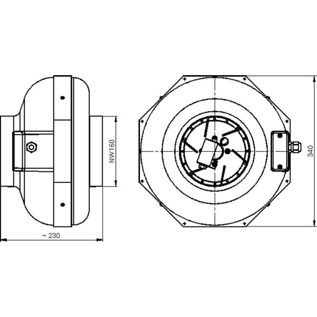 Can-Fan Kunststoffrohrventilator RK 160 460m³/h