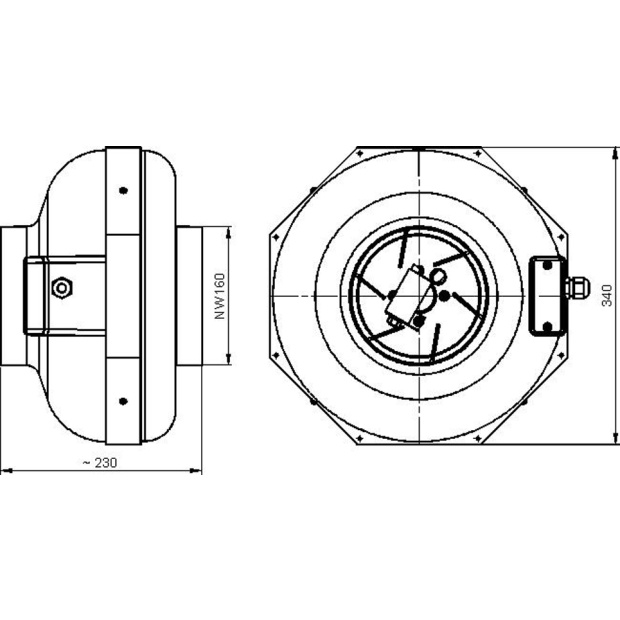 Can-Fan Kunststoffrohrventilator RK 160L 780m³/h
