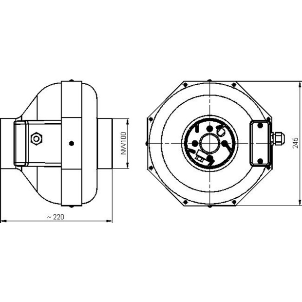 Can-Fan Kunststoffrohrventilator RK 100LS 4-stufig 270m³/h