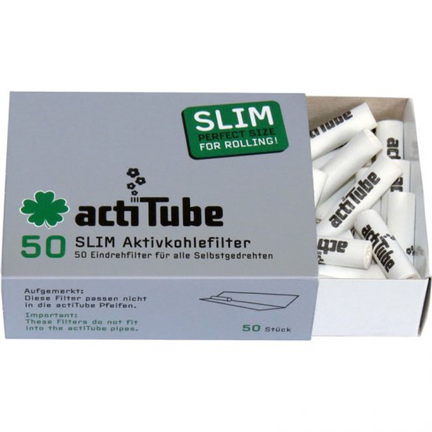 Acti Tube Aktivkohlefilter SLIM - 50 Stck