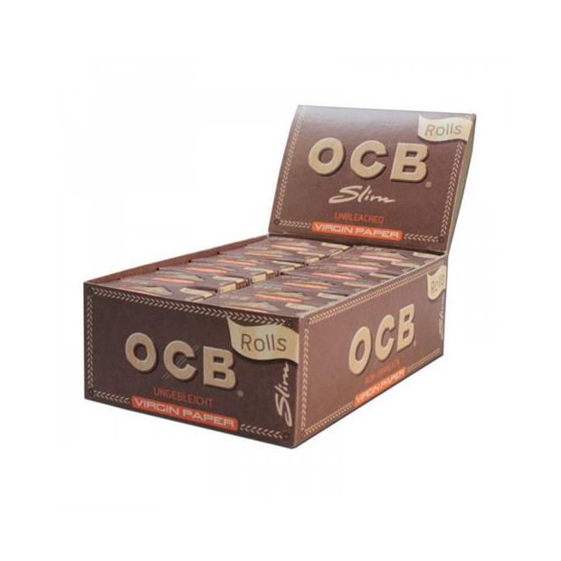 OCB Slim Virgin Rolls Unbleached Box (24 Stk)