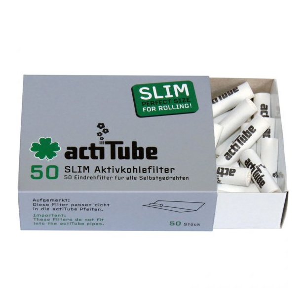 Acti Tube Aktivkohlefilter Slim - 10 x 50 Stück