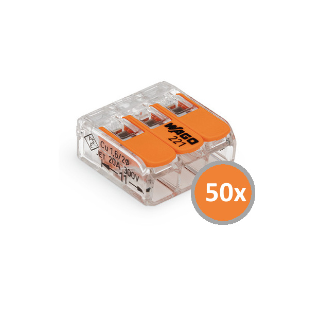 Wago Verbindungsklemme 3-fach - Karton à 50 Stk