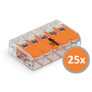 Wago Verbindungsklemme 5-fach - Karton à 25 Stk