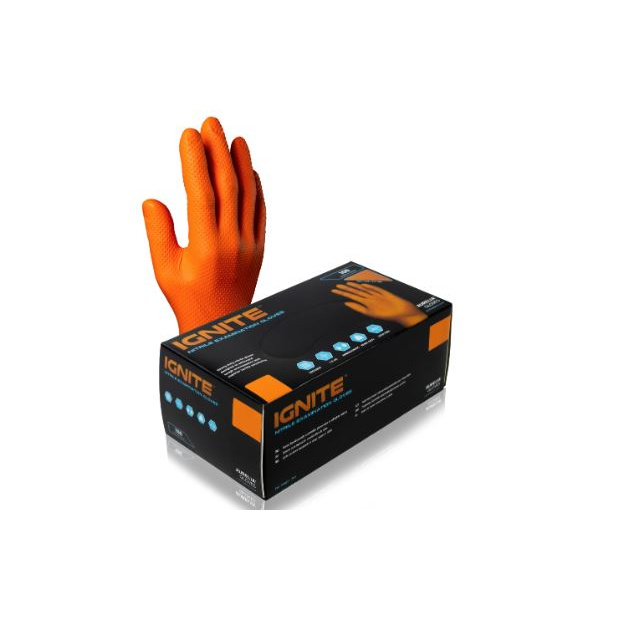 Handschuhe Orange Aurelia Nitril, XL, 50Stk