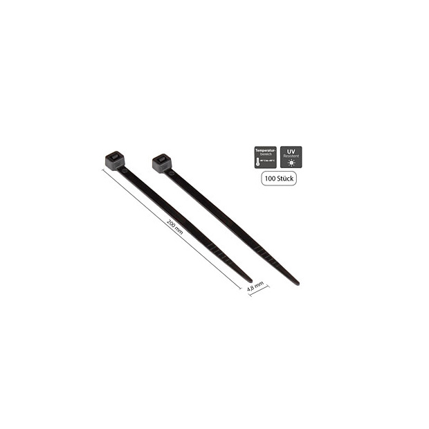 Kabelbinder 4.8x200mm 100stk