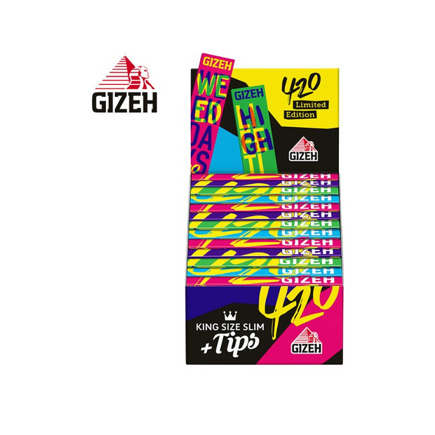 GIZEH BLACK 420 Edition King Size + Tips Schachtel - 26x34 Stück