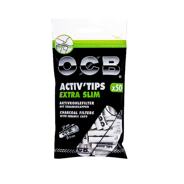 OCB Aktivkohlefilter ø6mm Extra Slim, 50 Stk