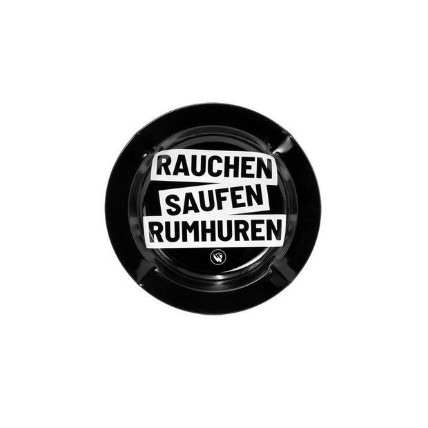 Aschenbecher Metall ø145mm Rauchen Saufen Rumhuren