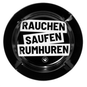 Aschenbecher Metall ø145mm Rauchen Saufen Rumhuren