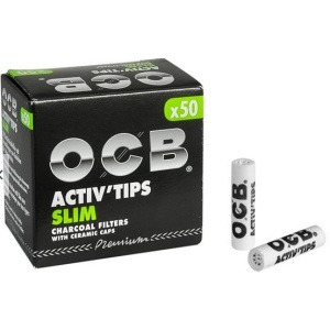 OCB Activ Tips Slim Aktivkohlefilter ø7mm, 50 Stk...