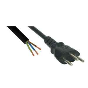 Netzkabel Td 3x1 T12 2m weiss / schwarz